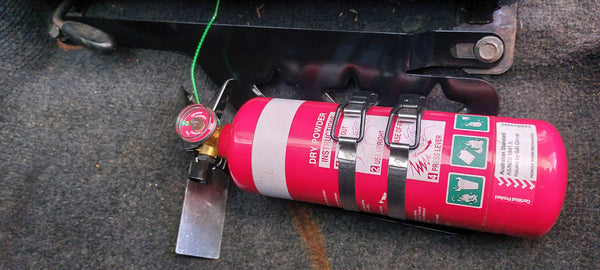 S13, R32, R33 Star dimple fire extinguisher mount - Passengers side