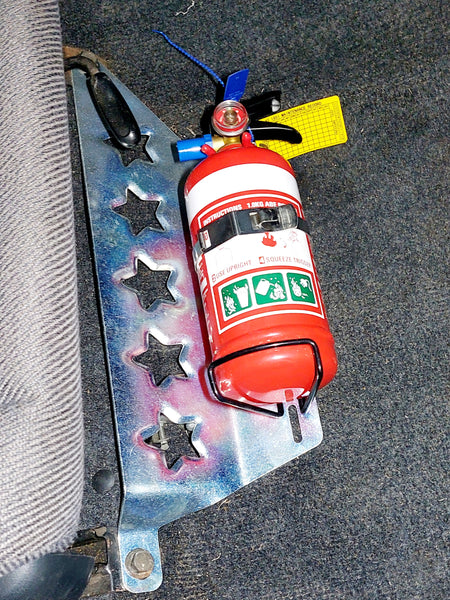 S13, R32, R33 Star dimple fire extinguisher mount - Drivers side
