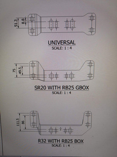 Nissan S & R chassis Universal Gearbox Bracket